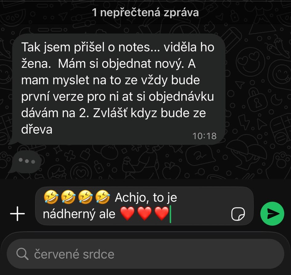 SMS od zákaznice, která zakoupila svatební strom na poslední chvíli.